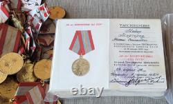 60 years of the armed forces Set of 100 Military USSR Soviet russian medals+doc
