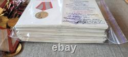 60 years of the armed forces Set of 100 Military USSR Soviet russian medals+doc