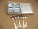 6 Vtg? Soviet Cccp Ussr Russian 3 Small Ladles Condiment Spoons Withbox Nice