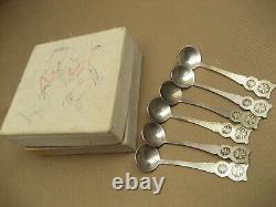 6 VTG? Soviet CCCP USSR Russian 3 Small Ladles Condiment Spoons withBox Nice