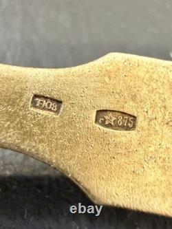 875 Vtg SET OF 6 SILVER TEA SPOONS URSS SOVIET Union Russian