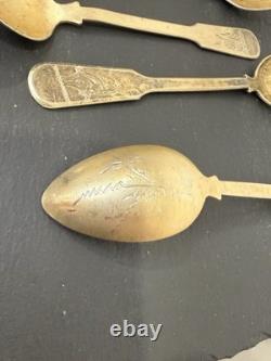875 Vtg SET OF 6 SILVER TEA SPOONS URSS SOVIET Union Russian