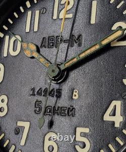 AVRM USSR Russian Soviet Military Tank Panel Clock 5 Days #14145