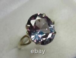 Alexandrite Vintage Russian Sterling Silver 875 Ring Antique Jewelry USSR Size 7