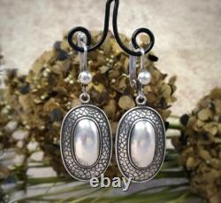 Amazing Vintage Soviet Russian Stud Ear Earrings Women's Jewelry Silver 925 USSR