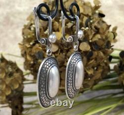 Amazing Vintage Soviet Russian Stud Ear Earrings Women's Jewelry Silver 925 USSR