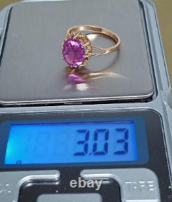Antique Retro Classic ring Russian Vintage Soviet USSR jewelry Red Gold 14K 583
