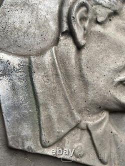 Antique Stalin Plate Russian Soviet USSR Decor Interiror Aluminum Wall Old 20th