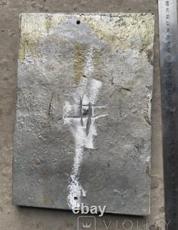 Antique Stalin Plate Russian Soviet USSR Decor Interiror Aluminum Wall Old 20th