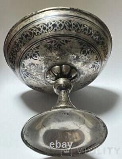 Antique Sterling Silver 875 Kubachi Bowl Russian Niello Soviet USSR Rare Old 20c