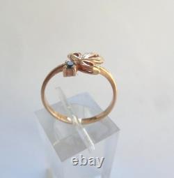 Antique USSR Soviet Union Russian 583 Solid 14K Gold Blue Stone Ring 1.9g Sz 8 Antique USSR Soviet Union Russian 583 Solid 14K Gold Blue Stone Ring 1.9g Sz 8