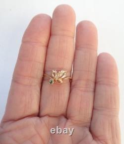 Antique USSR Soviet Union Russian 583 Solid 14K Gold Blue Stone Ring 1.9g Sz 8