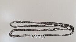 Antique Ussr Soviet Imperial Russian Silver 84 Long Double Strand (Loop) Chain