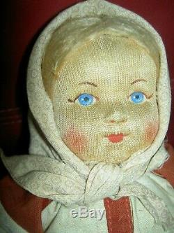 Antique, labeled8091 Made in Soviet Union, 10 stockinette cloth Russian doll