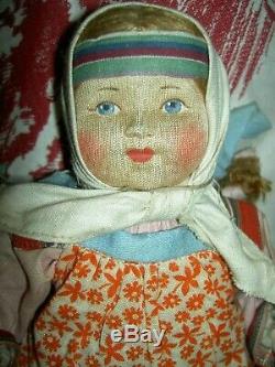 Antique, labeled8091 Made in Soviet Union, 10 stockinette cloth Russian doll