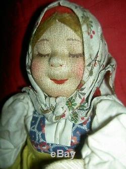 Antique, labeled8091 Made in Soviet Union, 10 stockinette cloth Russian doll