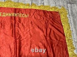 BIG flag banner Russian Soviet Lenin USSR Coat of Arms Proletarians all countrie