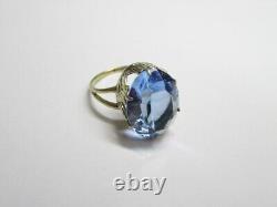 Beautiful Vintage Soviet Ring Russian Gilt Sterling Silver 875 Size 9 USSR