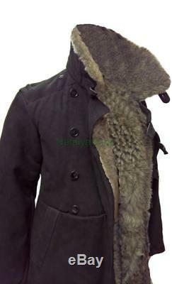 Bekesha Black Russian Officer Winter Sheepskin Coat Army USSR Jacket TULUP