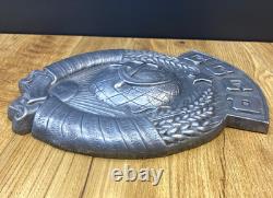 Big Old Coat of Arms USSR Sign Antique Metal Emblem Soviet Russian Very Rare