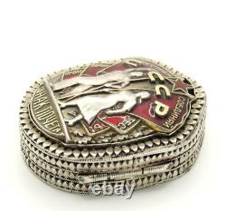 CCCP Soviet Union Russian USSR WWII Badge Honor Medal Ring Box Sterling Silver