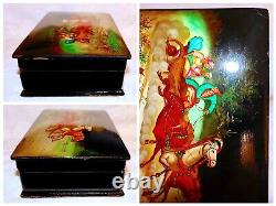 C'1982 Soviet USSR RUSSIA FEDOSKINO TROYKA H/Painted Lacquer Box Signed Numbered