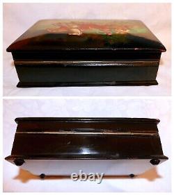 C'1982 Soviet USSR RUSSIA FEDOSKINO TROYKA H/Painted Lacquer Box Signed Numbered