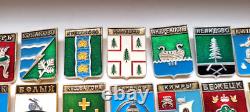 City coats of arms Tver Region 25 RARE USSR Soviet russian badges pins