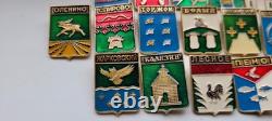 City coats of arms Tver Region 25 RARE USSR Soviet russian badges pins