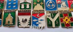 City coats of arms Tver Region 25 RARE USSR Soviet russian badges pins