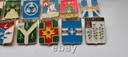 City coats of arms Tver Region 25 RARE USSR Soviet russian badges pins