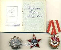 Complete Documented Soviet Russian Order Group with Order of Khmelnitsky 3 class