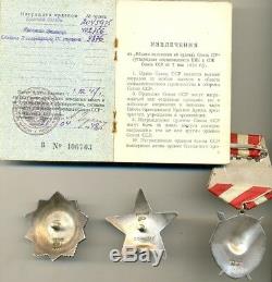Complete Documented Soviet Russian Order Group with Order of Khmelnitsky 3 class