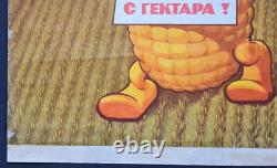 Corn Harvest In Ussr Rare Soviet Russian Farming Agriculture Propaganda Poster
