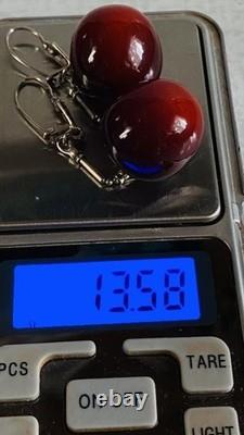 Earrings Cherries silver 22 karat 925 USSR Vintage Russian Soviet gift 194