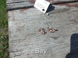 Earrings Rose Gold 14K NEW Russian fine jewelry USSR style 585 3.84g amethyst