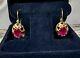 Earrings Ruby Women Jewelry Gold 14k Soviet Ussr