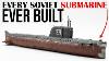 Every Soviet Submarine Class Ever Built