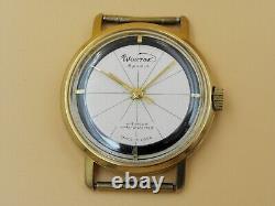 Extremely rare design Soviet Russian VOSTOK SPUTNIK watch Gold-plated Export 70s