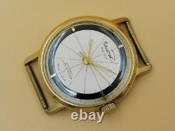 Extremely rare design Soviet Russian VOSTOK SPUTNIK watch Gold-plated Export 70s