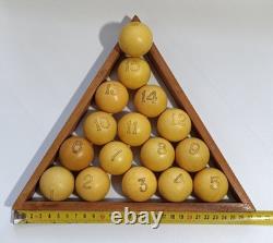 FULL Set of 16 Rare Vintage Soviet Russian Billiard Balls USSR 39.7 mm