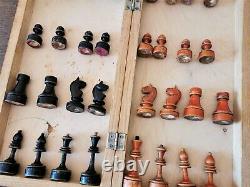 Fastship Middle soviet chess set 50s Wooden Russian Vintage USSR antique