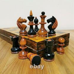 Fastship old 40-50s soviet chess set Wooden Russian Vintage USSR antique