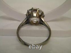 Fine Vintage Russian Rock Crystal Ring Sterling Silver 875 Jewelry USSR Size 11