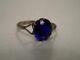 Fine Vintage Soviet Ring Sapphire Stone Russian Sterling Silver 875 Size 9 Ussr
