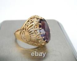 GOLD RING 14K 583 Alexandrite Size 8.5 Soviet Union Russia USSR original vintage