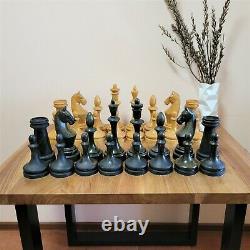 Giant soviet chess set 60s Wooden Russian Vintage USSR antique big pieces