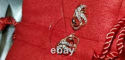 Gold Earrings Russian Rose Gold 14K 585 fine jewelry 1.83g NEW with tag USSR