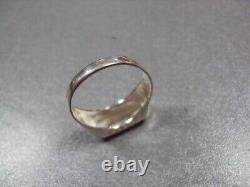 Huge Antique Soviet USSR Etched Sterling Silver 925 Ring Men's Jewelry Size 11.5