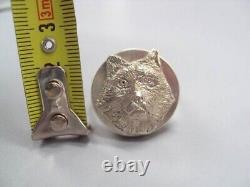 Huge Antique Soviet USSR Wolf Sterling Silver 925 Ring Men's Jewelry Size 11.5